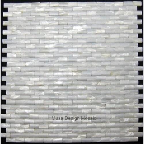 3D Polished Pure White Shell mosaic tile, kitchen shower wallpaper bath DIY reception Cabinet Counter Luxury Wall Brick decorati