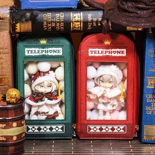 OB11 Bag Bjd Doll Magic Phone Booth Girl Storage Display Box Bag Retro British Wind Fashion Mini Doll Bag