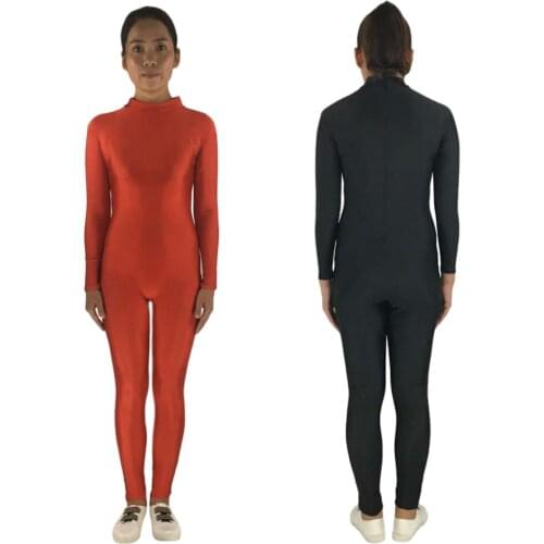 Prettyia Women Spandex Jumpsuit Stretchy Gymnastic Unitard Red & Black S-3XL