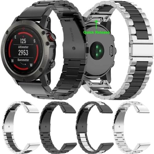 Watchband Wrist Metal Straps For Garmin Fenix 6X 6 Pro 5X 3HR Forerunner 935 945 Easyfit Quick Release Stainless Steel Bracelet