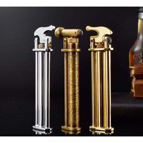 Ultra thin brass lighter gas grinding wheel. slim pure copper vintage personality cigarettes accessory