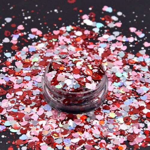 Solvent resistant Mixed shape glitter chunky bulk cosmetic fine glitter