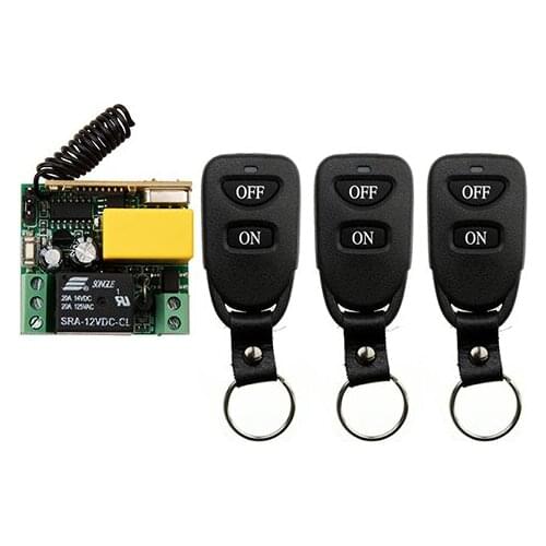 NEW AC220V 1CH 10A Remote Control Light Switch teleswitch Relay Output Radio Receiver Module and 3 pcs Belt buckle Transmitter