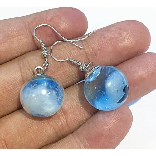 2019 Lady Temperament Jewelry Blue Sky White Cloud Eagle Fashion Resin Hook Earrings Drop Women Pothook Earrings Bohemia