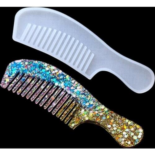 1pcs 3D Combs Mould Craft DIY Transparent UV Resin Silicone Resin Epoxy Comb Molds for DIY Jewelry Making Tool