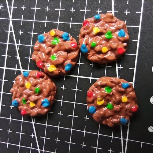 1pcs/lot resin flat back candy chocolate biscuit 17mm Cabochons Hair Bow Center Card Frame Making Craft DIY