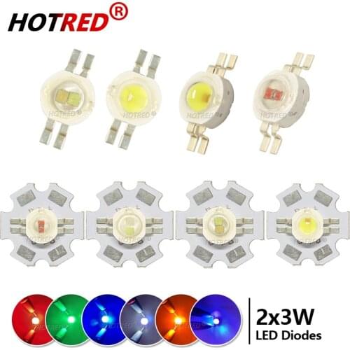 2*3W 2X3W Bicolor Double Color LED Red Green Blue Orange White led cob chip Light Bead For DIY LED Car Light Lamp Flashlight
