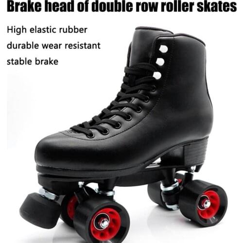 2pcs Roller Skates Toe Stops Adjustable Rubber Plugs Brake Block Rubber High-Elastic Brakes Suitable Double-Row Roller Skates