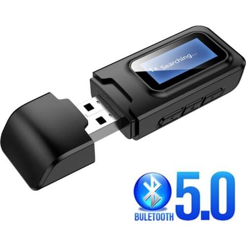 2 in 1 Bluetooth Transmitter Receiver with LCD Display USB 3.5mm AUX Jack Stereo for Car PC TV Bluetooth Headphones Speakers