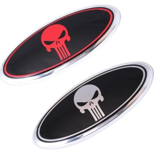 3D 7" Oval Skull Logo Car Rear Tailgate Nameplate Badge Emblem for F150 F250