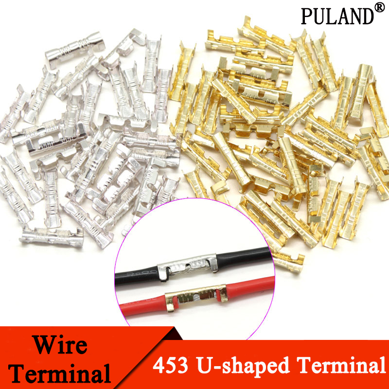 50/100/200pcs 453 U-shaped Terminal Tab Cold Inserts Connectors Cold Terminal Small Teeth Fascia Terminal, 0.3-1.5mm2