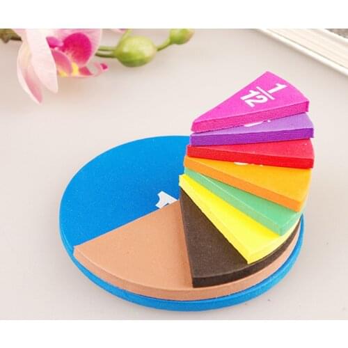 51 Pcs EVA Round Shaped Fractions Instrument Demonstrator Montessori Math Fractional Educational Toys Learning Tool for Children