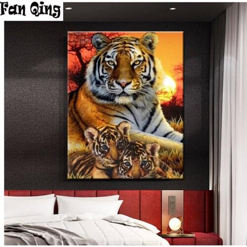 5D Diy Diamond Painting Animal tiger Diamond Pictures Cross Stitch 3D Rhinestone Embroidery Decor home