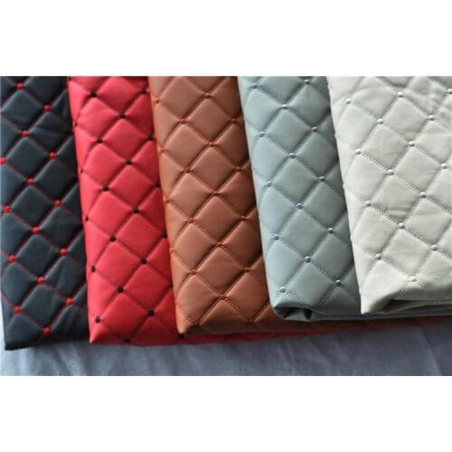 Alcantara PU leather / perforated embroidered plaid fabric / car interior roof fabric / plaid car seat cushion sponge fabric