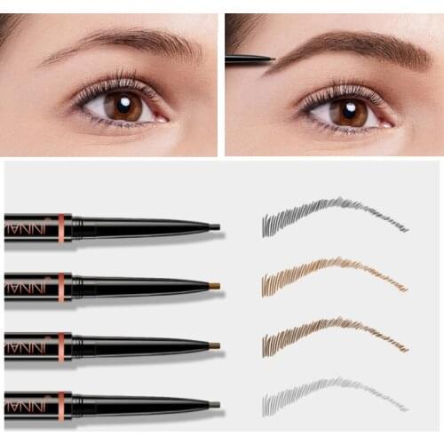 Double Head Automatic Rotating Eyebrow Pen Waterproof Natural Wild Brows Drawing Long-lasting Easy to Apply Cosmetic TSLM2