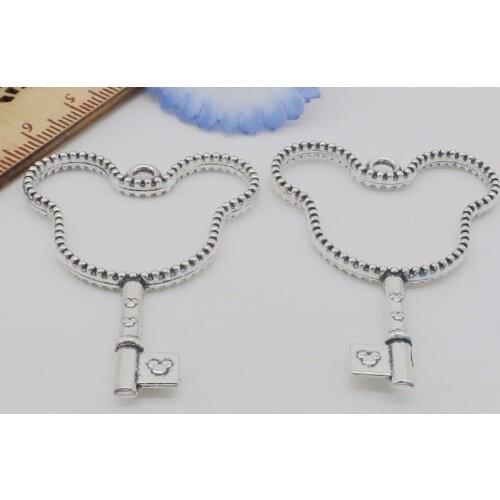 Free Ship 10pcs Mouse key charms Hollow glue blank pendant tray bezel charms Setting 37x52mm