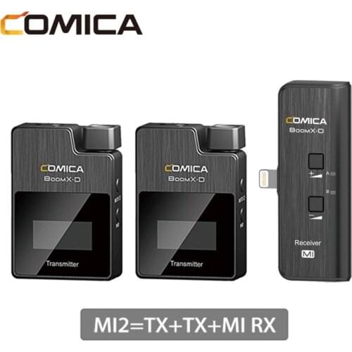 COMICA BoomX-D MI2 2.4G Wireless Microphone Condenser Microphone for Smartphones Transmitter Receiver Mic BoomX D Vs RODE GO Mic