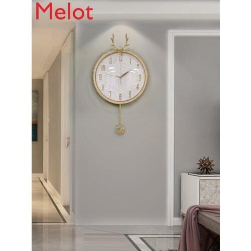 Mute Nordic Deer Wall Clock Affordable Luxury Clock Wall Cool Watch Decoration Living Room Simple Household Quartz Fashion
