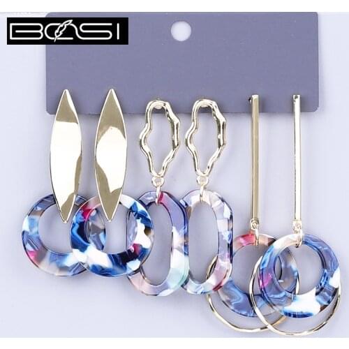 BOSI Women set earrings fashion jewelry drop earrings minimalist blue long earrings bohemian simple earring girls wholesale boho