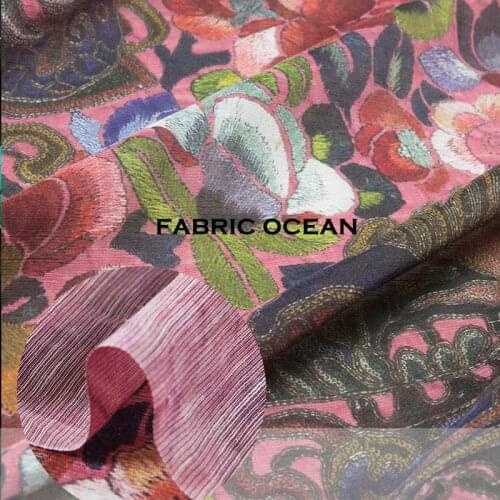 Floral linen, retro style, printed silk blends linen fabric,sew for top, shirt, skirt, dress, craft by 137cm*150cm