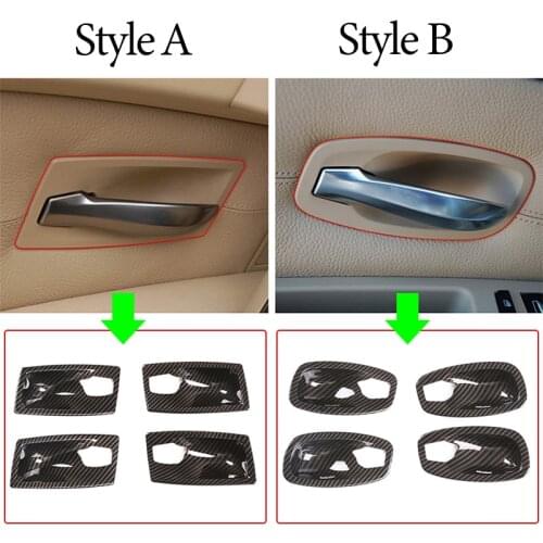 Car Inner Door Bowl Decoration Cover Protect Trim Sticker ABS Carbon fiber For BMW 5 Series E60 2004-09 Car Accessories Interior