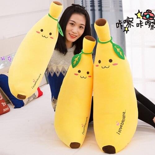 3 Sizes Banana Plush Toy Banana Plush Toy Soft Fruit Shaped Hugging Pillow Cuddly Plushie For Kids Girls Gifts Stuffed & Plush