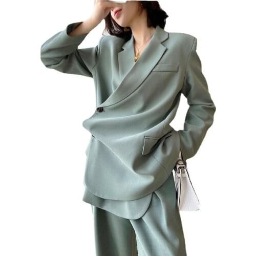 Two-Piece Set 2021 New Western Style Suit Pants Korean Style Business Suit Women