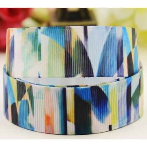 22mm 25mm 38mm 75mm Abstract pattern printed Grosgrain Ribbon party decoration 10 Yards X-03719