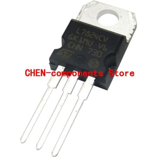 10PCS NEW CHN ST L7824CV T0-220 Three terminal regulator chip 24V Stabilizer L7824