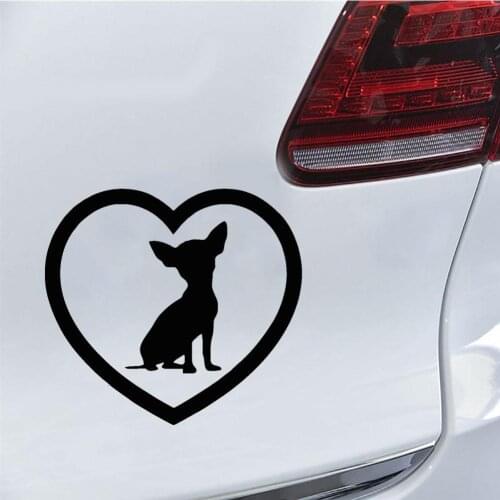 Cute Chihuahua Dog Heart Car Body Car Window Reflective Applique Sticker Decoration Car Accessories