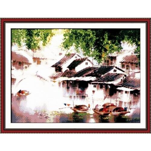 Spring Scenery Of The South cross stitch kit 18ct 14ct 11ct count printed canvas stitching embroidery DIY handmade needlework