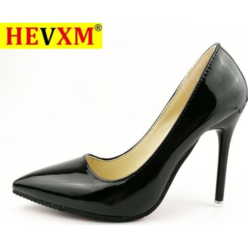 HEVXM New Fashion High Heels Women Pumps Thin Heel Classic Sexy Pointed Shallow Mouth Prom Wedding Shoes Size 34-39 H-555