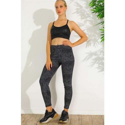 New Season Patterned Leggings Anthracite Womens pants leggings women shein pants