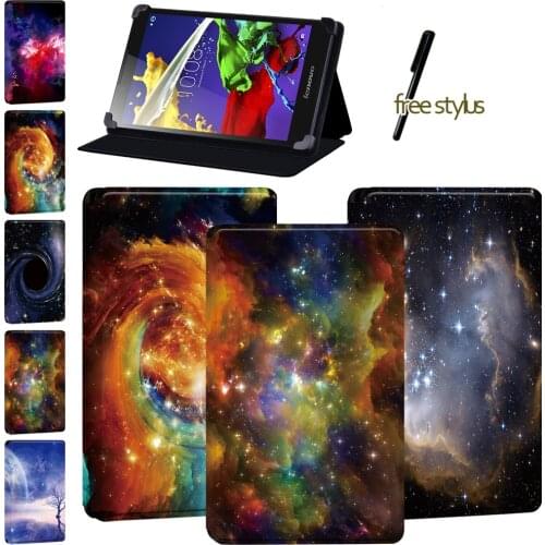 New Tablet Case for Lenovo Tab 2 A8/A7-(10/10F)/Tab 3(7 Essential/10.1)/A10-70/Tab 4(8/10/8 Plus/10 Plus) - Space Pattern Cover