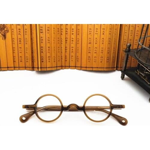 2020NEW High Quality Round Vintage Small Eyeglass Frames Acetate Full Rim Hand Made For Men Women Optical Prescription Eyeglass