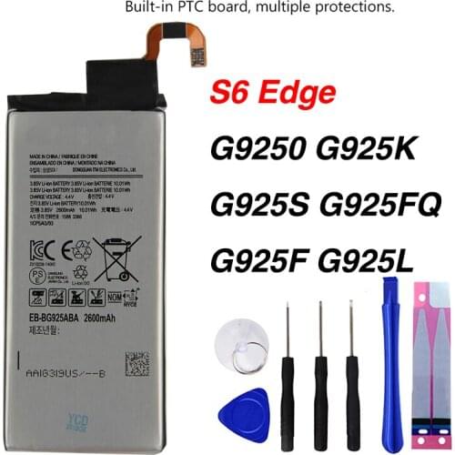 Original EB-BG925ABA Battery For Samsung GALAXY S6 Edge G9250 SM-G925l G925F G925S G925A G925 G925L G925K 2600mAh