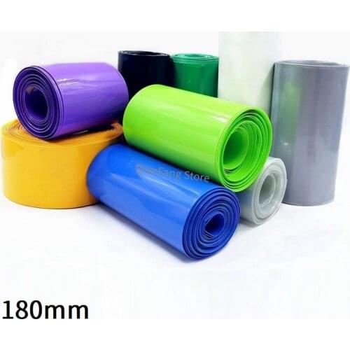PVC Heat Shrink Tube 180mm Width Blue Multicolor Shrinkable Cable Sleeve Sheath Pack Cover for 18650 Lithium Battery Film Wrap