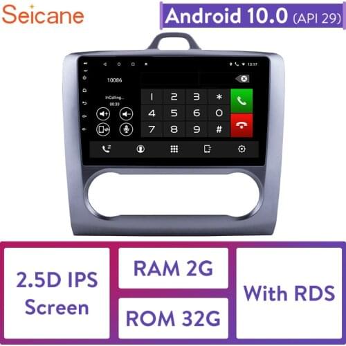 Seicane For 2004 2005 2006 2007 2011 Ford Focus Exi AT Android 10.0 2 DIN 9 Inch GPS Navigation Touchscreen Quad-core Car Radio