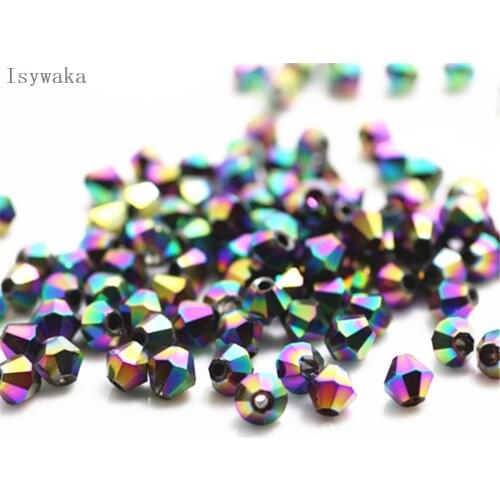 Isywaka Sale Multicolor Color 650pcs 3mm Bicone Austria Crystal Beads Glass Beads Loose Spacer Bead for DIY Jewelry Making