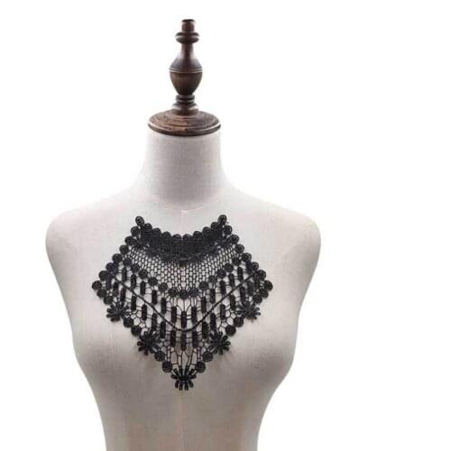 3Pieces Embroidered Lace Neckline Collar Fake Necklace Applique Patches Scrapbooking Embossed Sewing