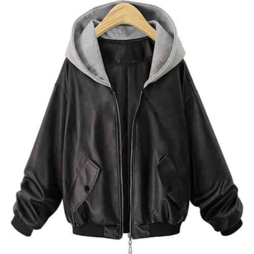 European and American womens spring and autumn artificial leather jacket coat fashion casual jacket locomotive punk wind jacket