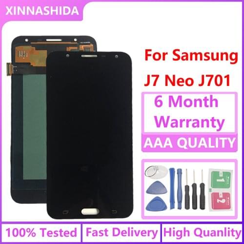 Super AMOLED LCD Display For Samsung Galaxy J7 neo J701 J701F J701M J701MT SM-J701F LCD Display Touch Screen Digitizer Assembly