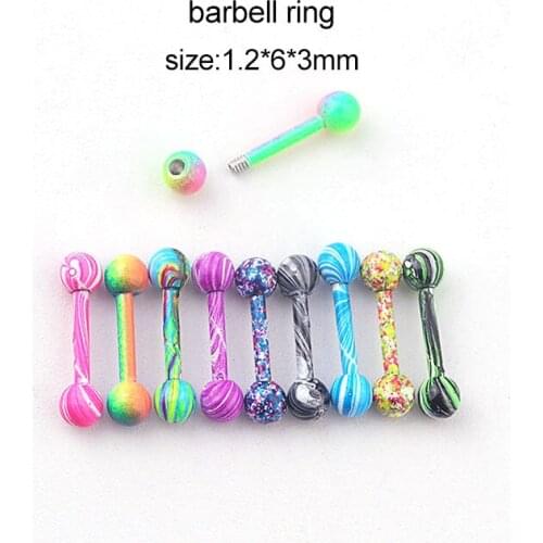 10PCS 16G Stud Ear Tragus Cartilage Helix Earring Fashion Body Piercing Jewelry