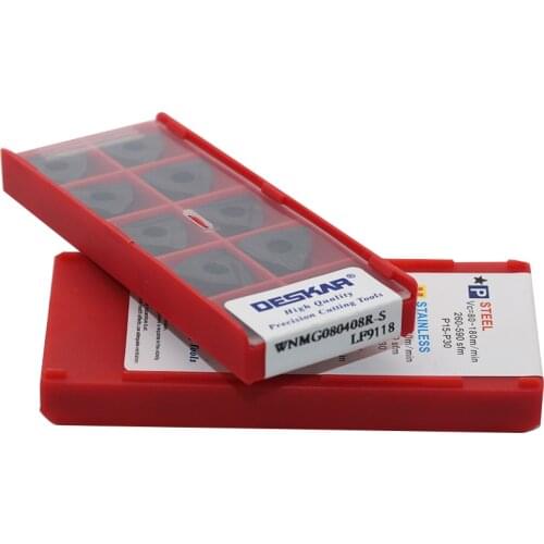 10PCS DESKAR WNMG080408R S WNMG080408L S WNMG080404R S WNMG080404L S LF9118 carbide insert turning tools CNC lathe cutter