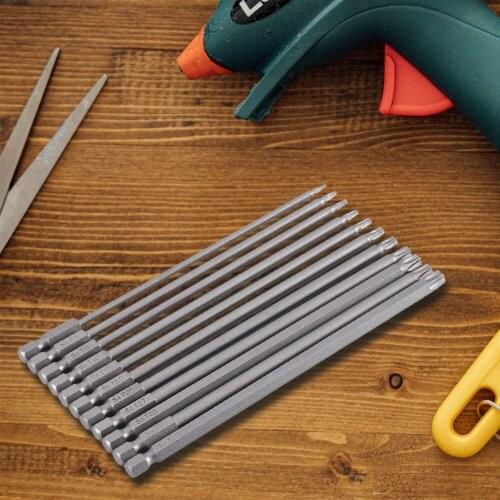 11Pcs Magnetic Plum Batch Head Screwdriver Bit 150mm T6-T40 S2 Steel Screwdriver Bits Combination Set Hex Shrank Torx Bit