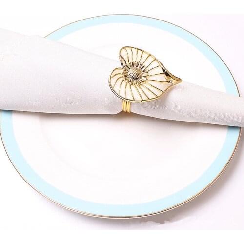 12PCS/Acrylic Creative Lotus Leaf Napkin Ring Desktop Decoration Used for Western Food Etiquette at Holiday Cocktail Reception