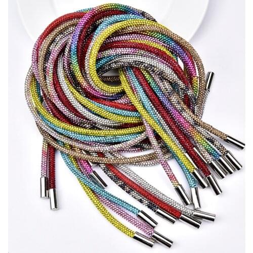 138cm Round Rhinestone Garment Drawstring Cord Full Crystal Diamond Curtain Tieback Rope Trim DIY Dress Belt Hoodies Strip