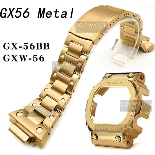 2RD GX56 Bezel Case 316 Stainless Steel Watchbands and Bezel For GX56BB GXW-56 Metal Strap Bezel Pro Frame Tools Retro Black