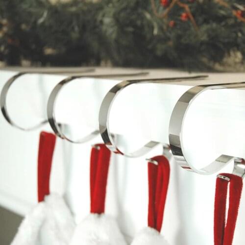 4Pcs Christmas Tree Hooks Fireplace Wall Door Hanger Storage Rack Decoration Portable Hooks Home Office Christmas decorations