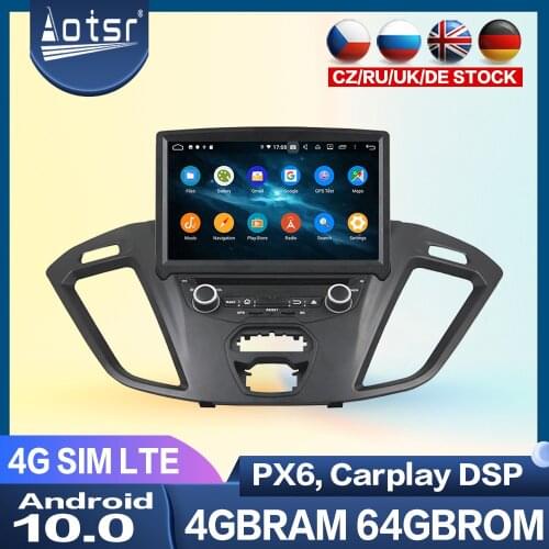 Android 10.0 64GB PX6 Car Multimedia Player For Ford Transit Custom 2016 Radio Tape Recorder GPS Navigation Head Unit Stereo 2K